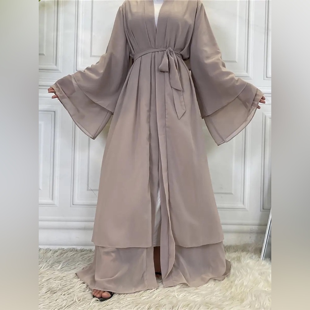 Beige Layered Abaya